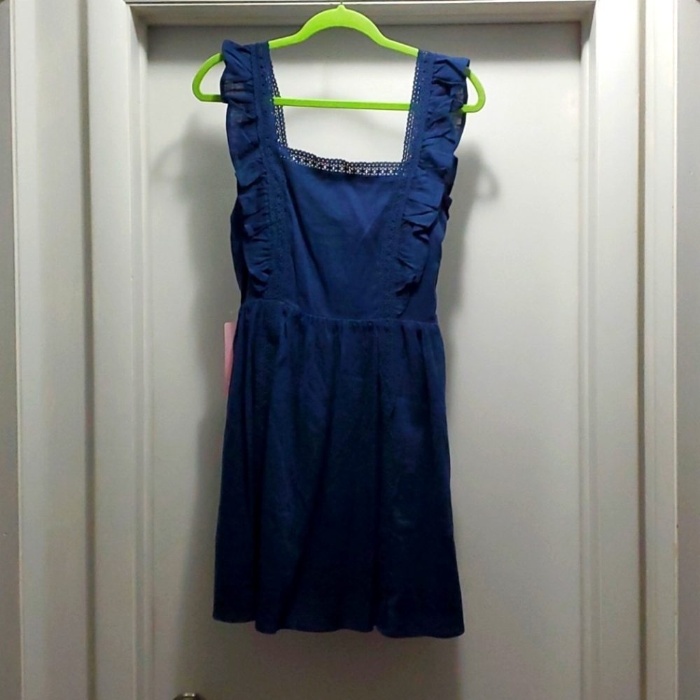 NWT Adorable Navy Blue Sleeveless Dress Sz L